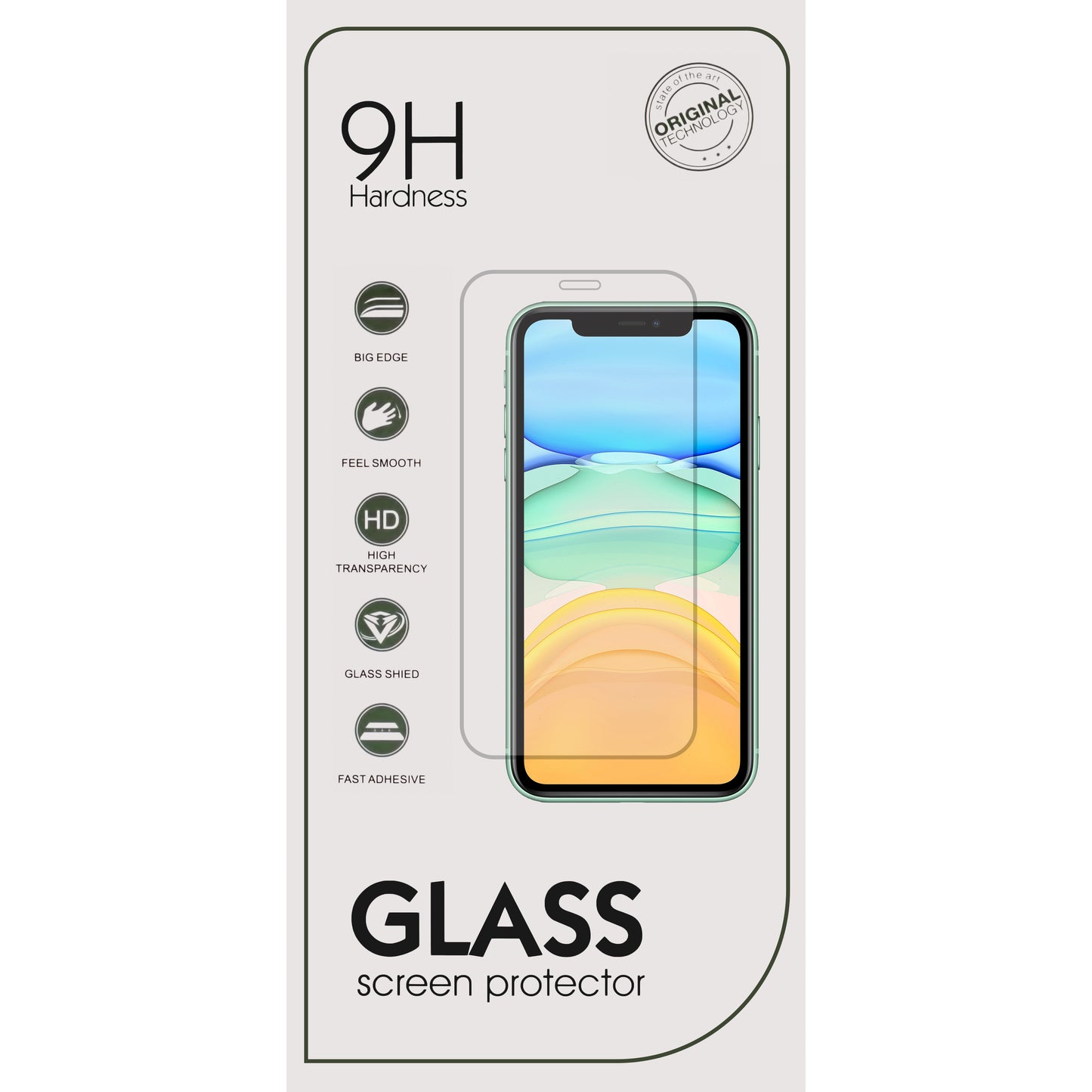 OEM Screen Protector, Universal, 148mm x 68mm, Tempered Glass, Full Glue, Set of 10 pieces