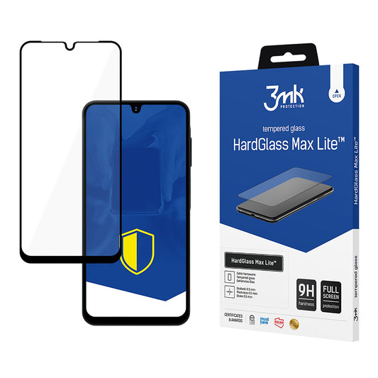 Protective Screen Cover 3MK HardGlass Max Lite for Samsung Galaxy A16 5G A166 / A16 4G A165, Glass Protected, Full Glue, Black 