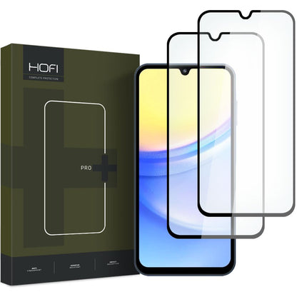 HOFI Glass PRO+ Screen Protector for Samsung Galaxy A15 5G A156 / A15 A155, Tempered Glass, Full Glue, Set of 2 pieces, 2.5D, Black