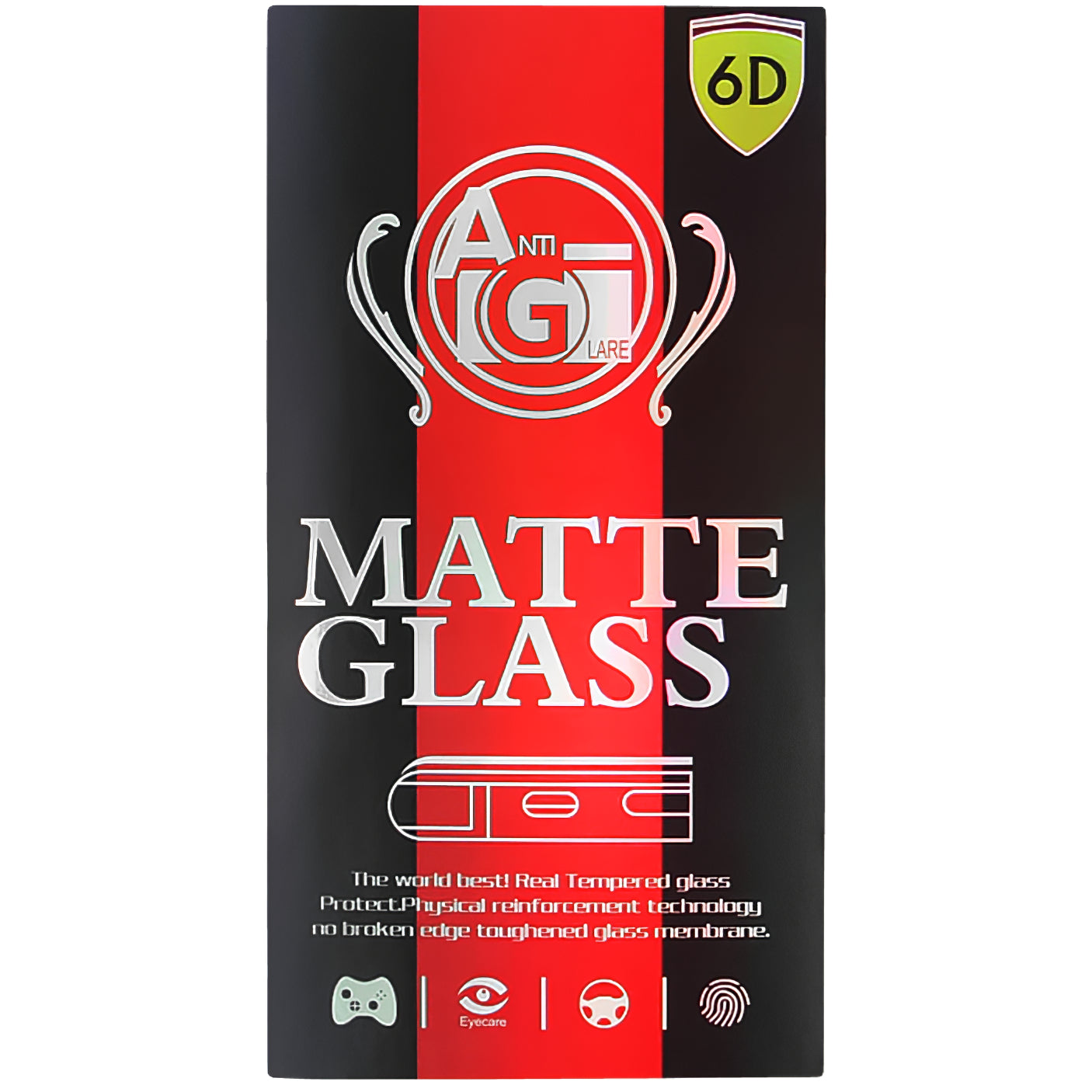 OEM Matte Screen Protector for Samsung Galaxy S23 FE S711, Tempered Glass, Full Glue, 6D, Black