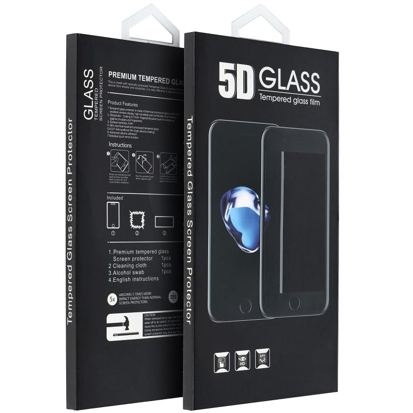 OEM Screen Protector for Apple iPhone 16, Tempered Glass, Full Glue, 5D, Black