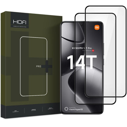 HOFI Glass PRO+ Screen Protector for Xiaomi 14T Pro / 14T, Tempered Glass, Full Glue, Set of 2 pieces, 2.5D, Black