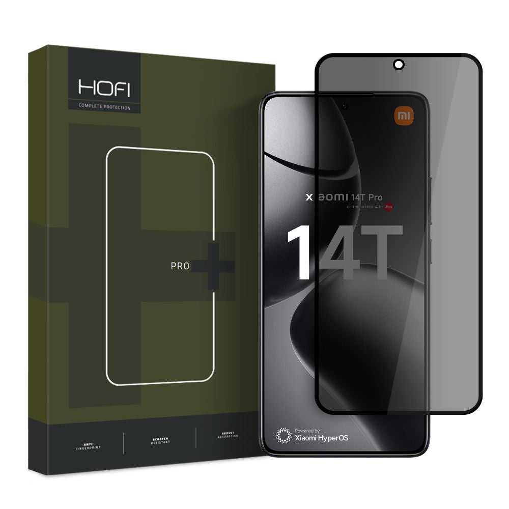 Privacy HOFI Glass PRO+ Screen Protector for Xiaomi 14T Pro / 14T, Tempered Glass, Full Glue, 2.5D