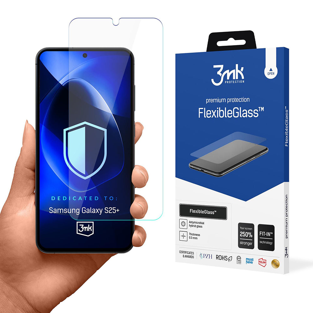 3MK FlexibleGlass Screen Protector for Samsung Galaxy S25+ S936, Flexible Glass, Full Glue