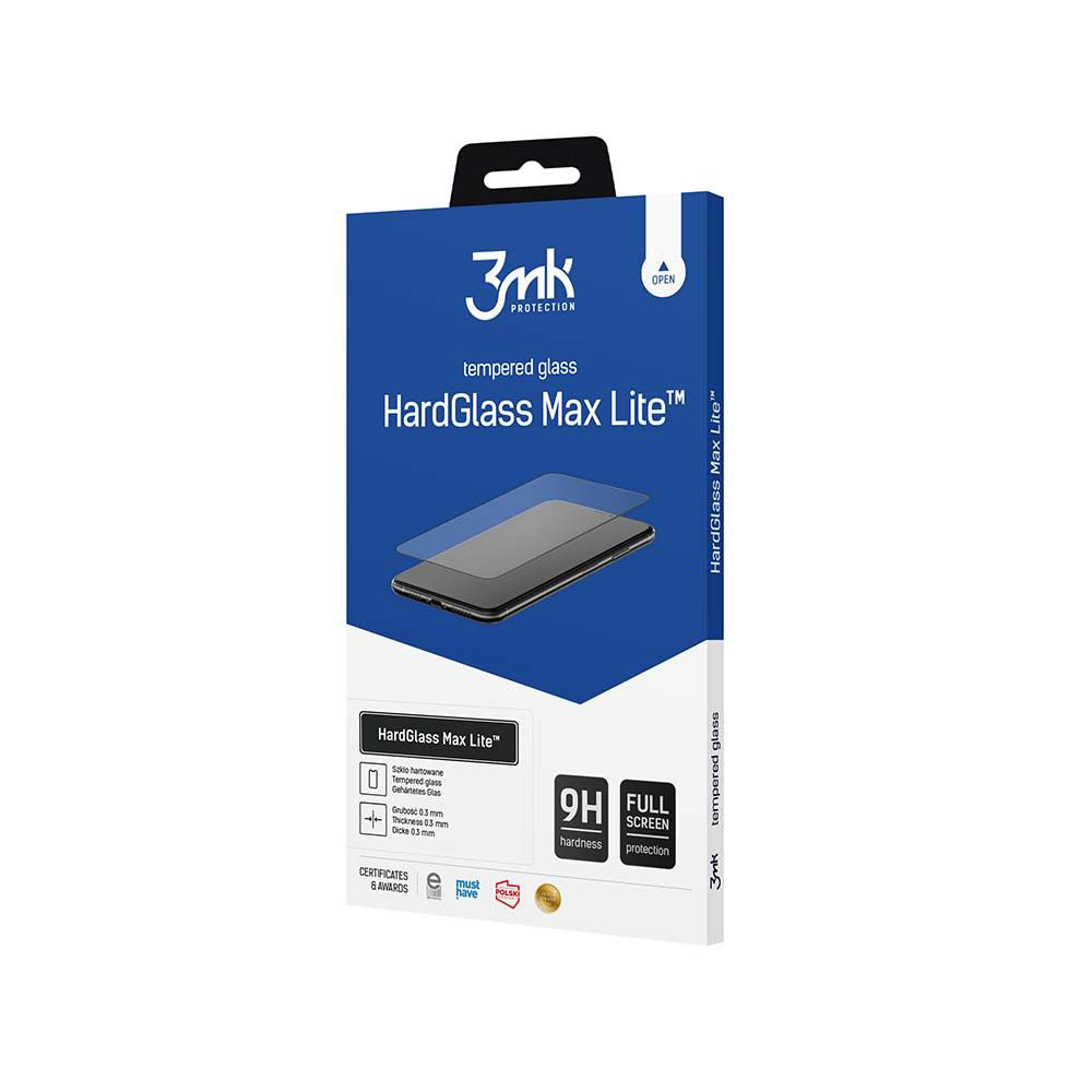 3MK HardGlass Screen Protector for Apple iPhone 16 Pro Max, Tempered Glass, Full Glue, Black