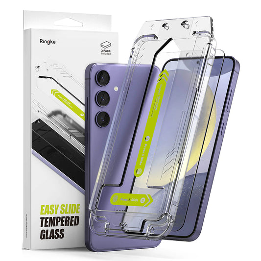 Ringke Easy Slide Screen Protector for Samsung Galaxy S24 S921, Tempered Glass, Full Glue, Set of 2 pieces