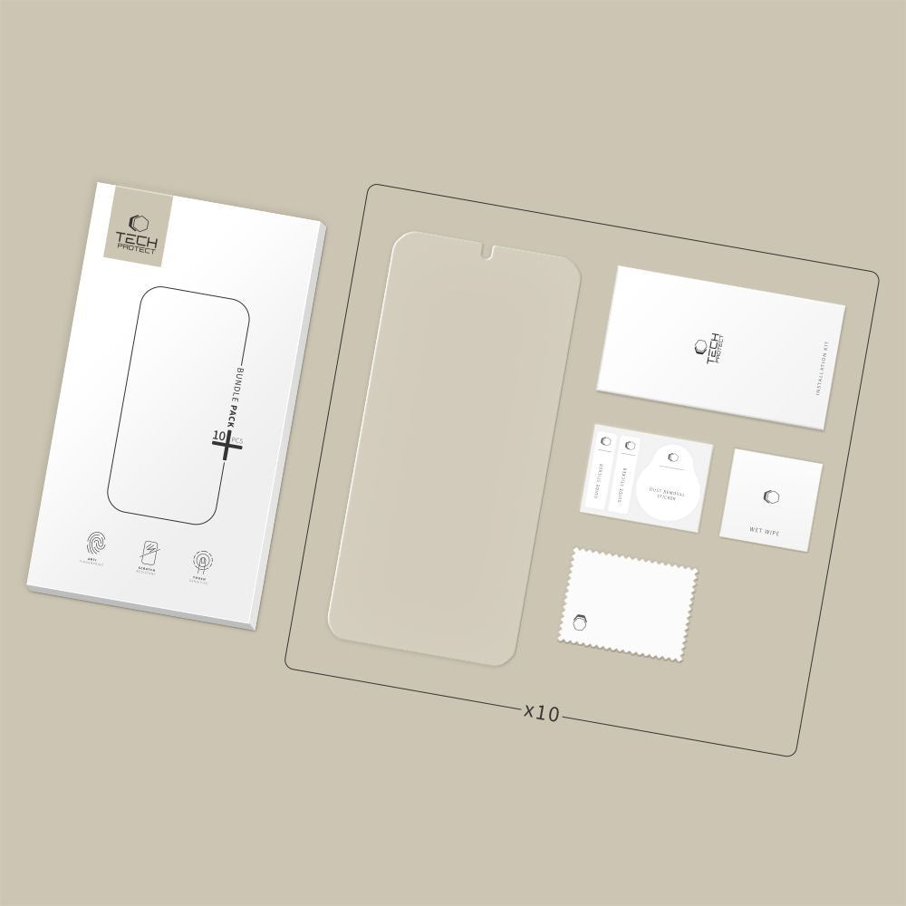 Tech-Protect Screen Protector for Samsung Galaxy S26 S942, Tempered Glass, Full Glue, Set of 10 Pieces