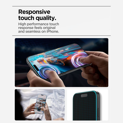 Spigen GlastR Align Master Slim Screen Protector for Apple iPhone 17 Pro Max, Tempered Glass, Full Glue, Set of 3 Pieces