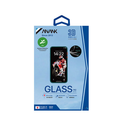 Anank 3X Reinforced Screen Protector for Apple iPhone 15 Pro Max, Tempered Glass, Full Glue, 3D, Black