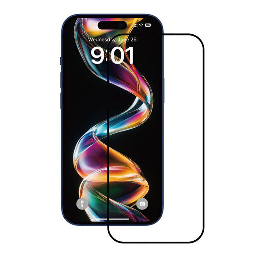 Anank Screen Protector Film for Apple iPhone 15 Pro, Tempered Glass, Full Glue, 2.5D, Set of 10 pieces, Black