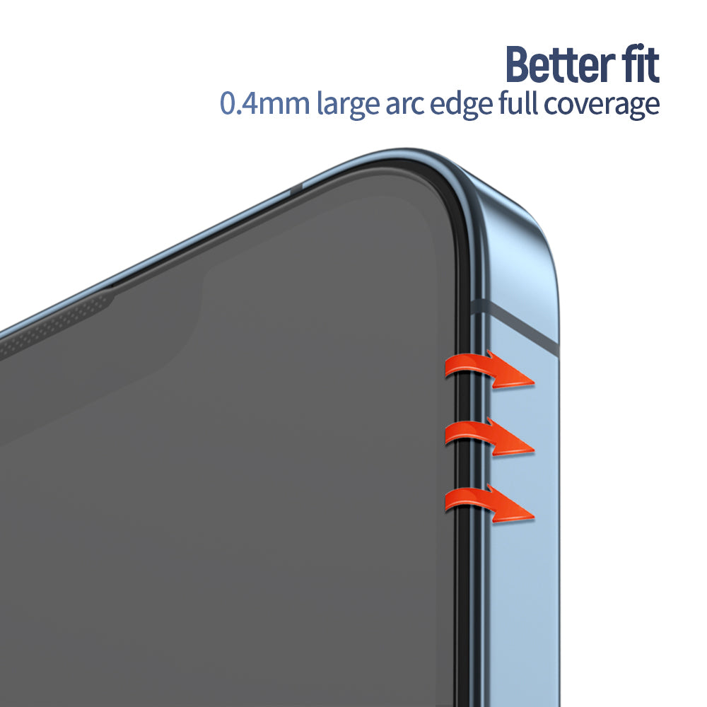 Blueo Anti-Reflective HD Screen Protector with Pro Applicator for Apple iPhone 16 Pro, Tempered Glass, Full Glue, Black