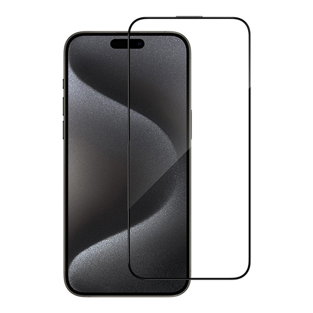 Blueo Anti-Reflective HD Screen Protector Film for Apple iPhone 16 Pro Max, Tempered Glass, Full Glue, Black