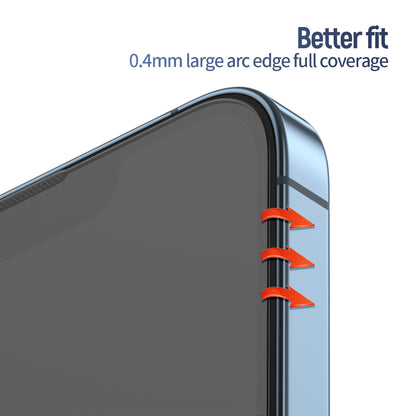 Blueo Anti-Reflective HD Screen Protector Film for Apple iPhone 16 Pro Max, Tempered Glass, Full Glue, Black