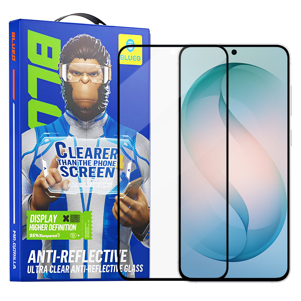 Blueo Anti-Reflective HD Screen Protector for Samsung Galaxy S26 Plus S947, Tempered Glass, Full Glue, Black