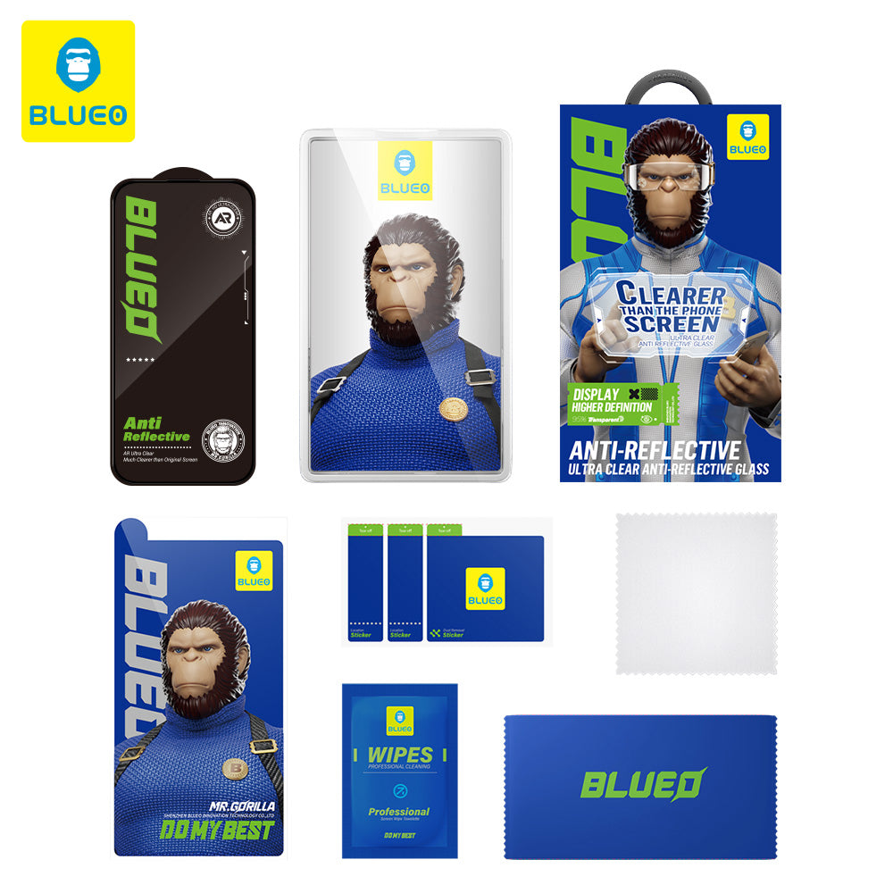 Blueo Anti-Reflective HD Screen Protector for Samsung Galaxy S26 Plus S947, Tempered Glass, Full Glue, Black