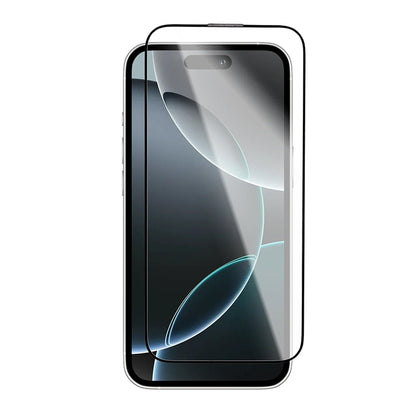 Blueo Crystal Anti-Scratch Screen Protector for Apple iPhone 16 Pro, Tempered Glass, Full Glue, Black