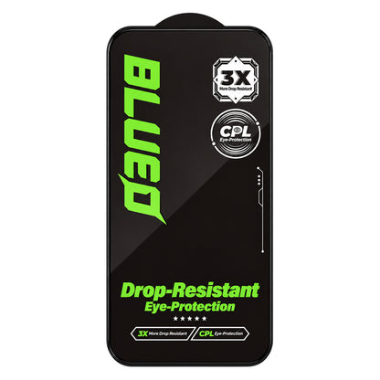 Blueo Drop Resistant Screen Protector for Apple iPhone 18 Pro Max / 17 Pro Max / 16 Pro Max, Tempered Glass, Full Glue, Black
