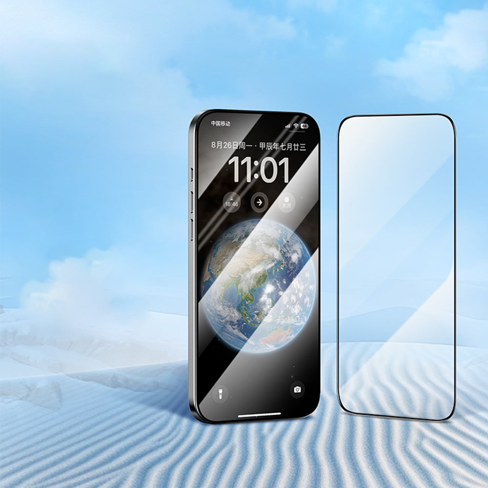 Blueo Silk HD Screen Protector Film for Apple iPhone 14 Pro Max, Tempered Glass, Full Glue, Set of 5 pieces, 2.5D, Black