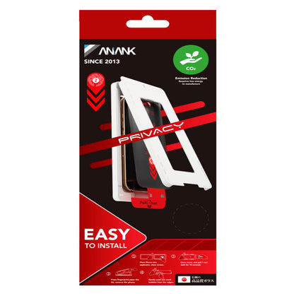 Anank 2X Reinforced Privacy Screen Protector for Apple iPhone 15 Pro Max, Tempered Glass, Full Glue, 2.5D