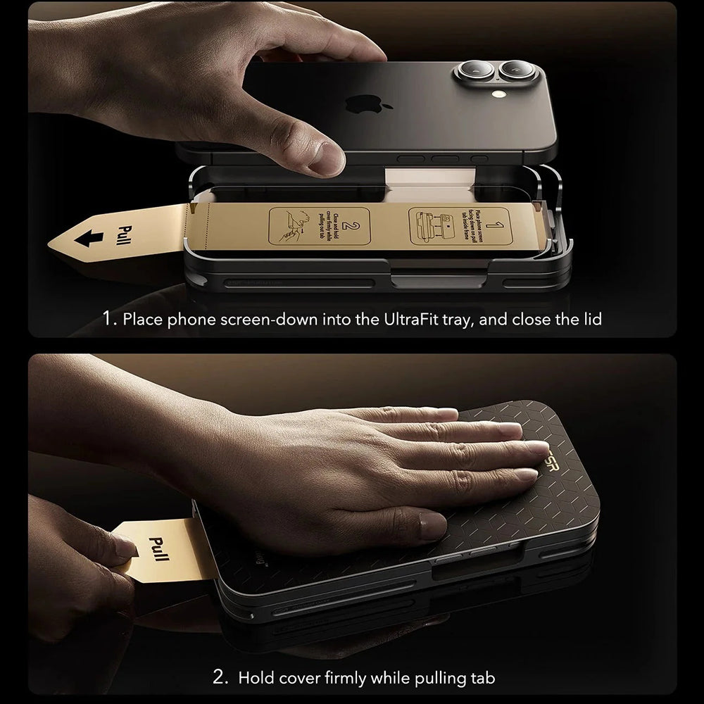 Privacy Screen Protector ESR UltraFit Armorite Pro for Apple iPhone 17 / 16 Pro, Tempered Glass, Full Glue, Set of 3 Pieces