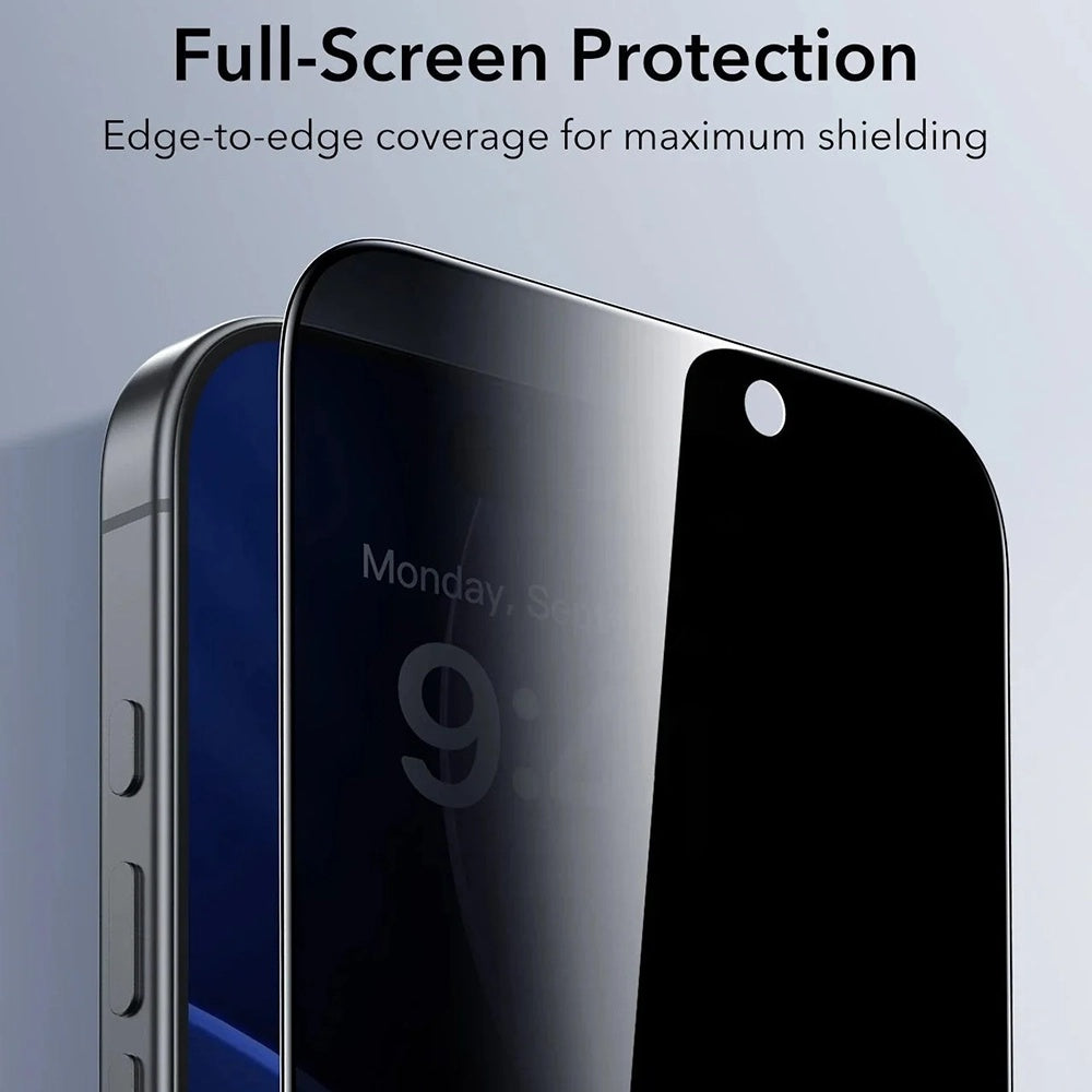 ESR UltraFit Classic Privacy Screen Protector for Apple iPhone 18 Pro, Tempered Glass, Full Glue, Set of 3 pieces