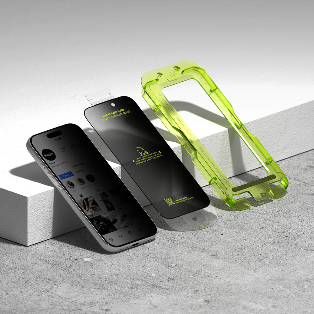Privacy Screen Protector Ringke Easy Slide for Apple iPhone 18 Pro, Tempered Glass, Full Glue, Set of 2 pieces