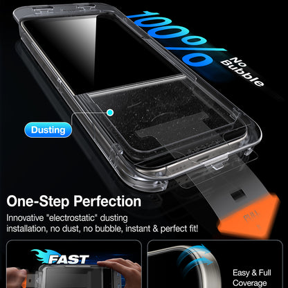 Privacy Screen Protector Torras GlassGo Install Master for Apple iPhone 16 Pro, Tempered Glass, Full Glue