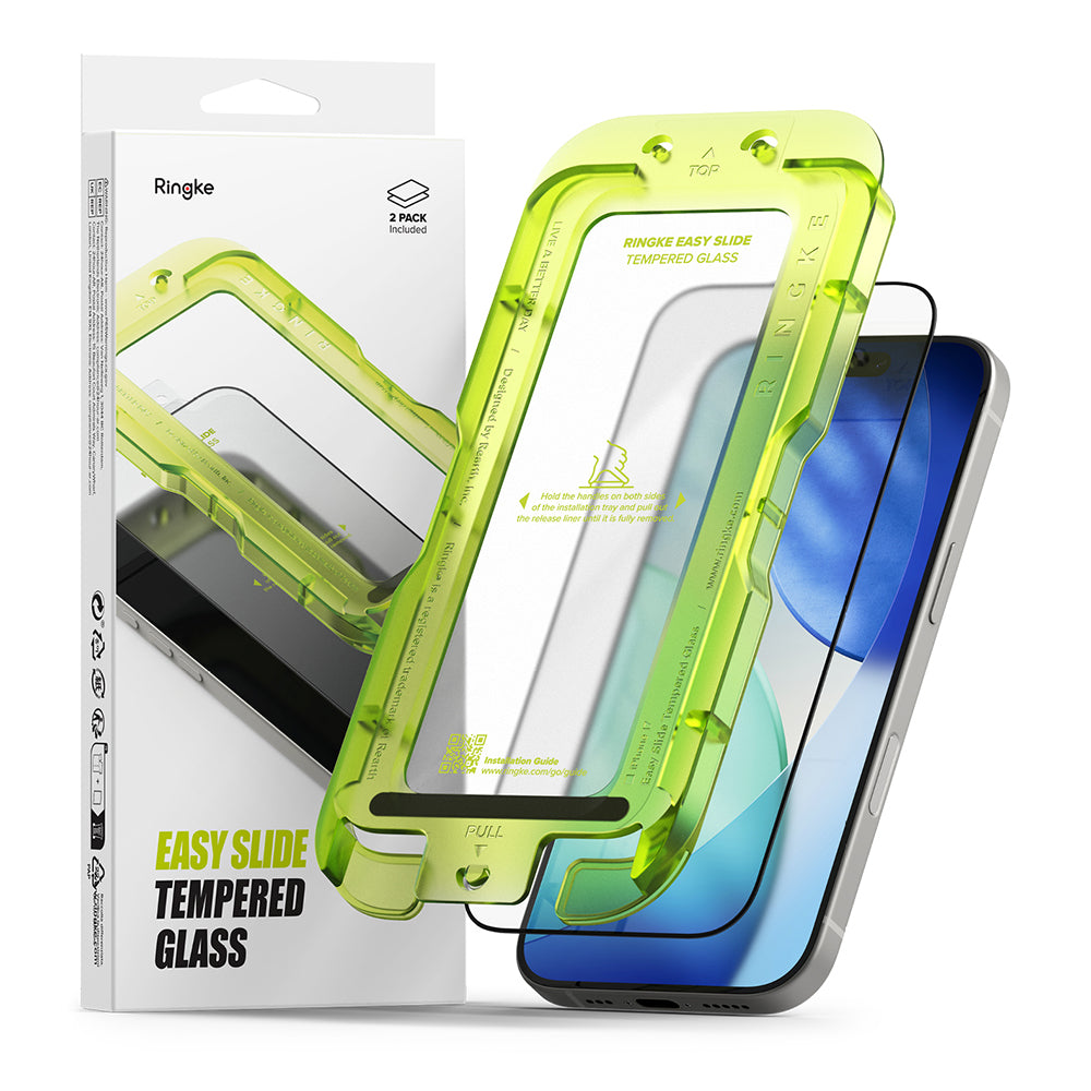 Ringke Easy Slide Screen Protector for Apple iPhone 17 Air, Tempered Glass, Full Glue, Set of 2 pieces
