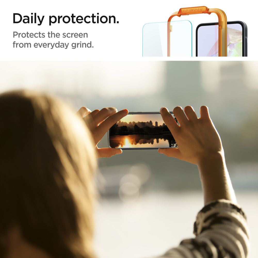 Spigen GlastR Align Master Screen Protector for Samsung Galaxy M35 / A35 5G A356, Tempered Glass, Full Glue, Set of 2 pieces AGL07772