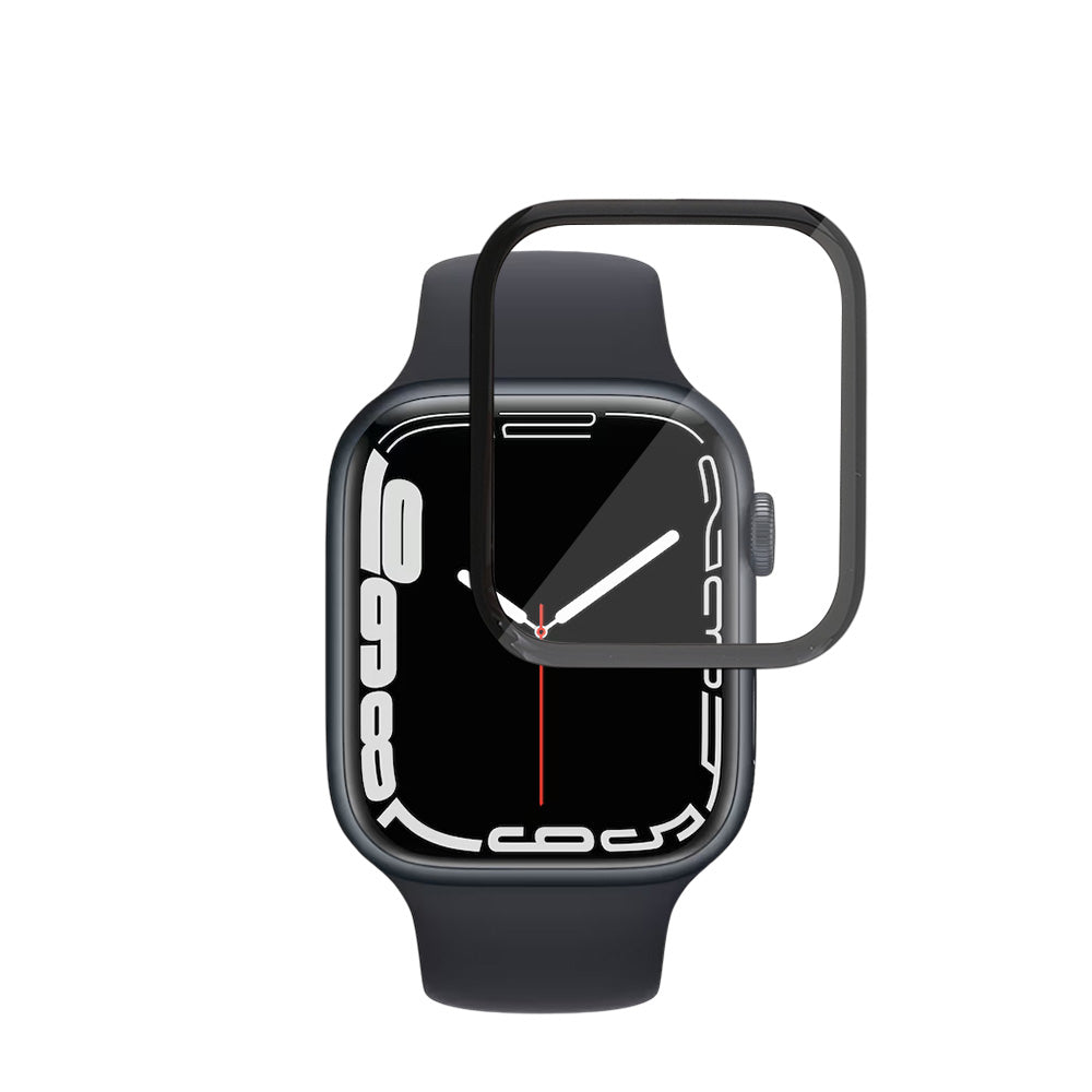 Techsuit Nano Flex Screen Protector for Apple Watch Series 9 / 8 / 7 45mm, Plastic, Set of 2 pieces, Black