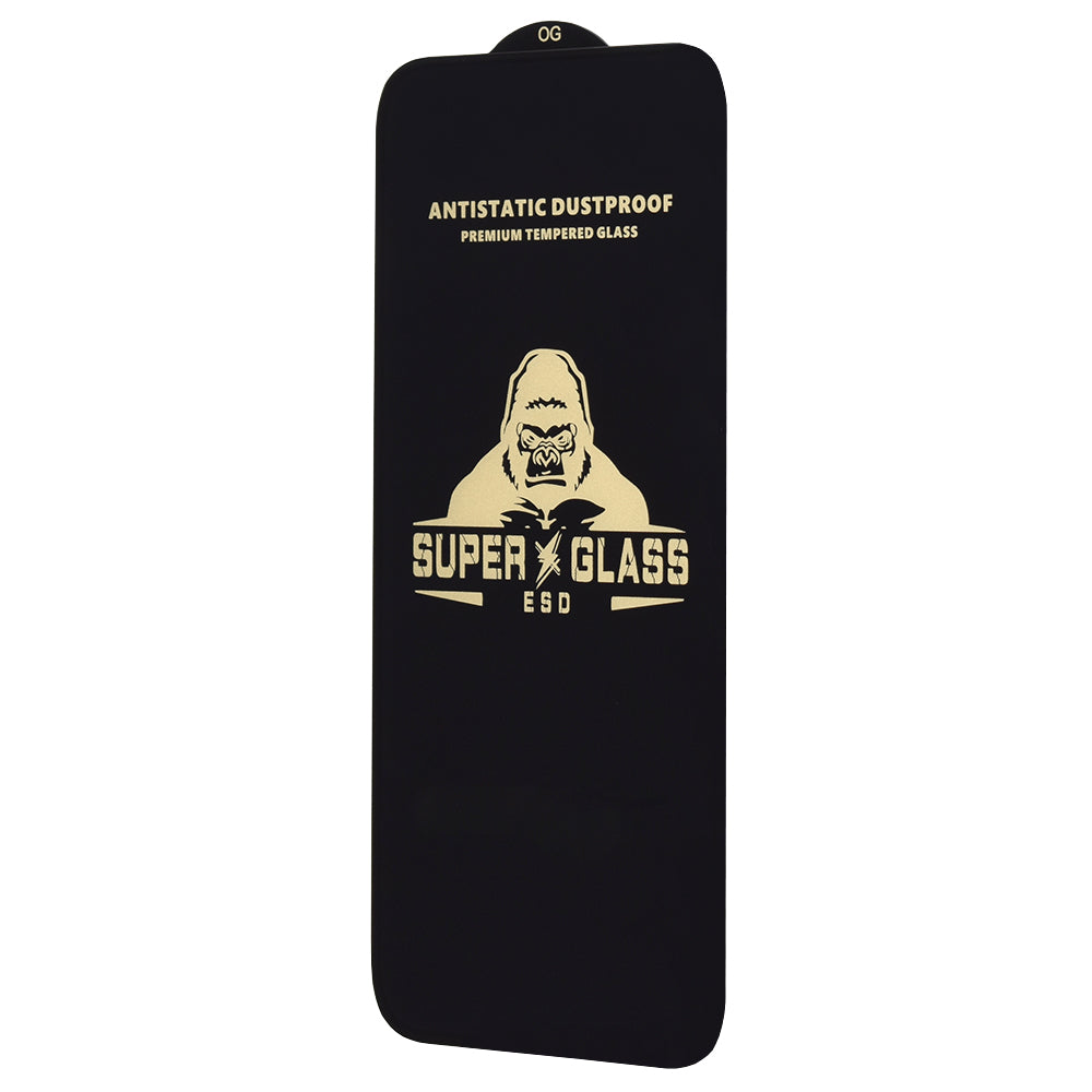 Techsuit Screen Protector Film for Apple iPhone 14 Pro, Tempered Glass, Full Glue, Black