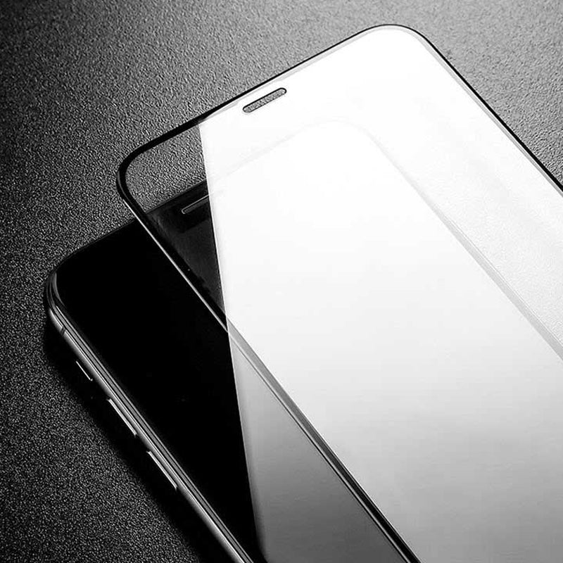 Techsuit Screen Protector for Apple iPhone 15 Pro, Tempered Glass, Full Glue, Black
