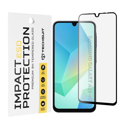 Techsuit Screen Protector Film for Samsung Galaxy A17 4G / A17 5G / A16 5G A166 / A16 4G A165, Tempered Glass, Full Glue, Black