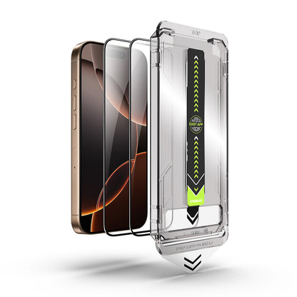 Techsuit TitanGlass Screen Protector for Apple iPhone 14 Plus / 13 Pro Max, Tempered Glass, Full Glue, Set of 2 pieces, Black