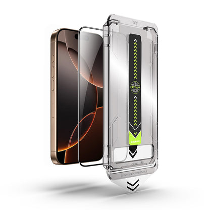 Techsuit TitanGlass Screen Protector for Apple iPhone 15 Pro, Tempered Glass, Full Glue, Black