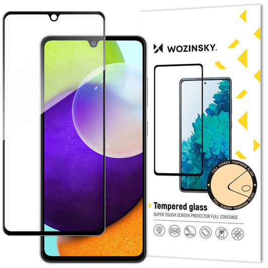 WZK Screen Protector for Samsung Galaxy A33 5G A336, Tempered Glass, Full Glue, Black