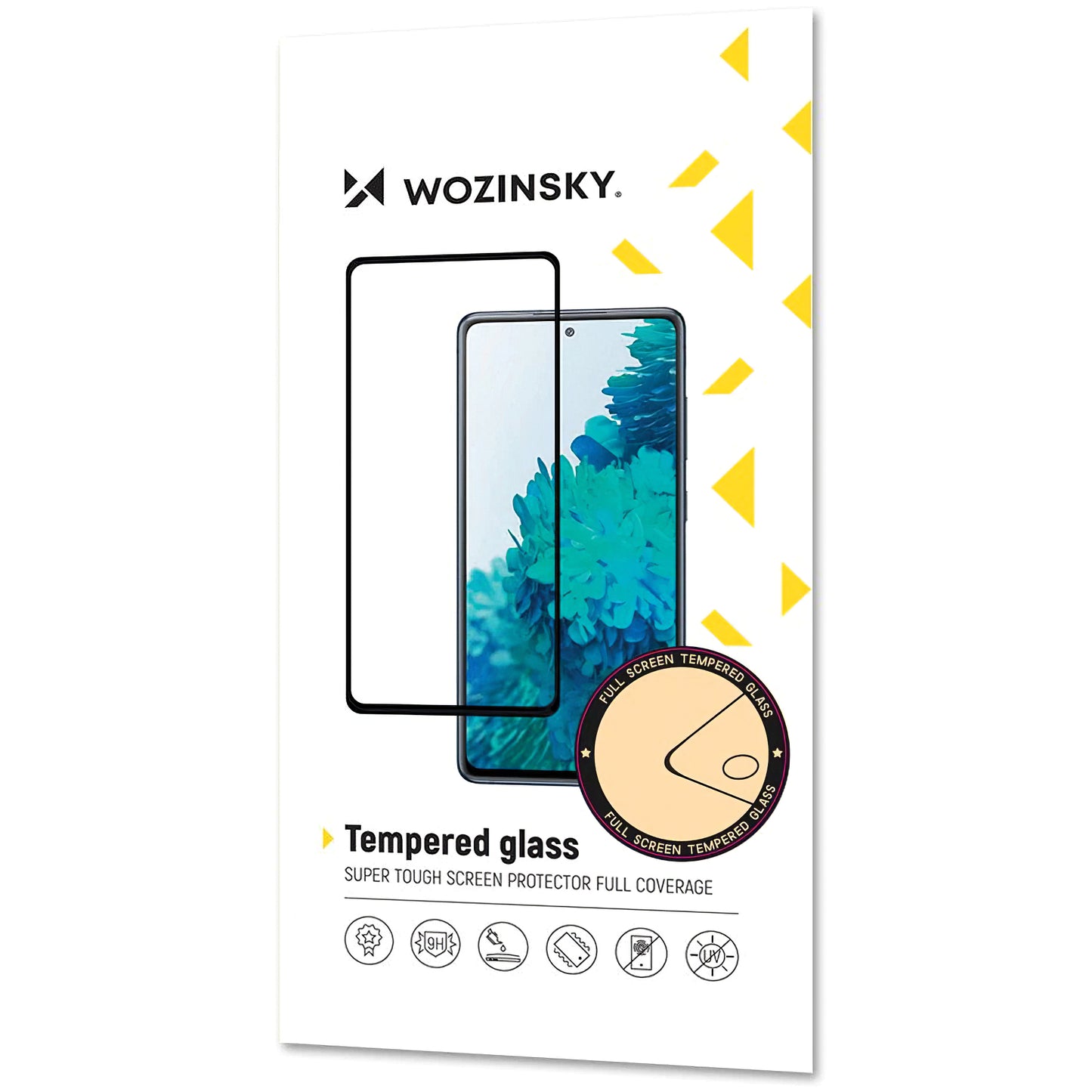 WZK Screen Protector for Huawei Y6p, Flexible Glass, Full Glue, Black