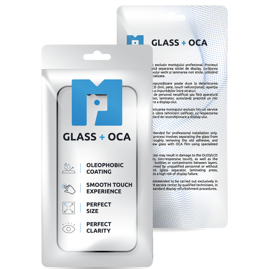 Screen Glass + OCA MP compatible with Apple iPhone 16 Plus, Black