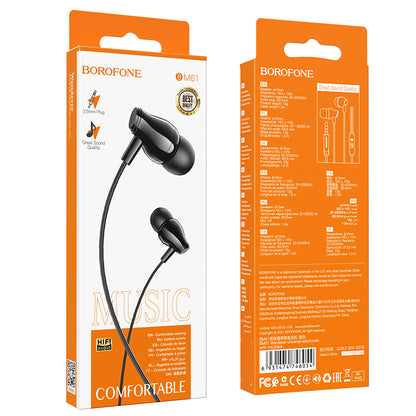 Handsfree 3.5mm Borofone BM61 Wanderer, Black