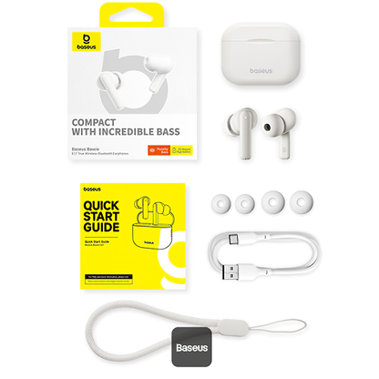 Handsfree Bluetooth Baseus Bowie E17, TWS, White A00072200223-Z1