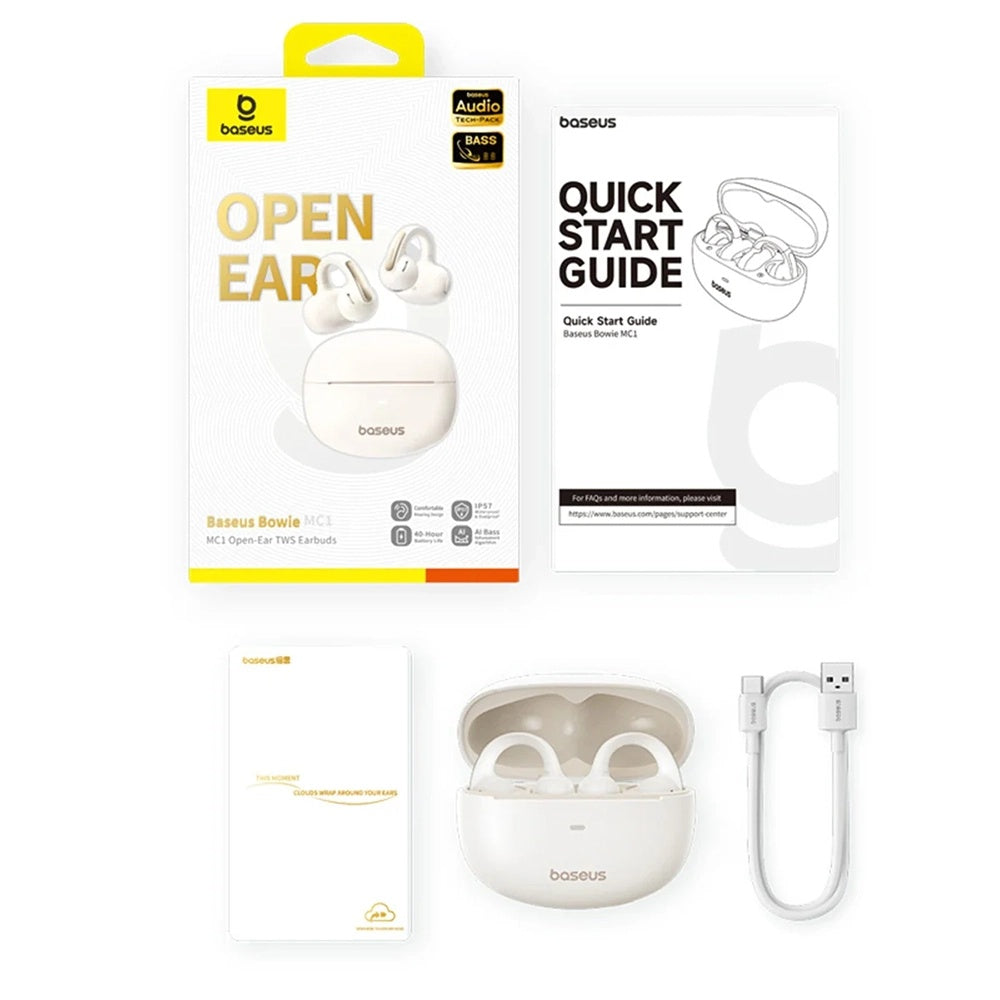 Handsfree Bluetooth Baseus Bowie MC1, TWS, White A00083501226-00