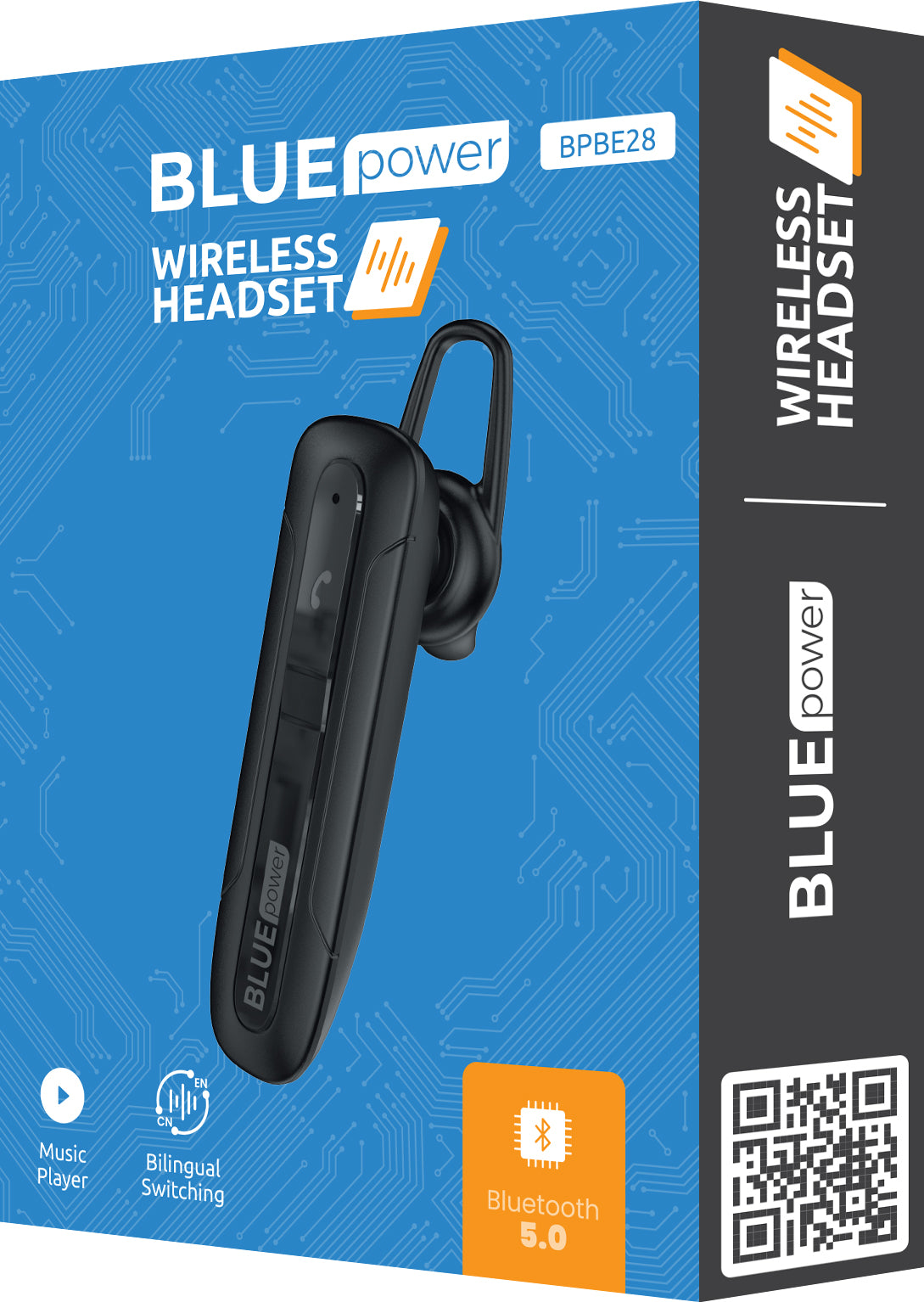 Handsfree Bluetooth Blue Power BPBE28, A2DP, Black