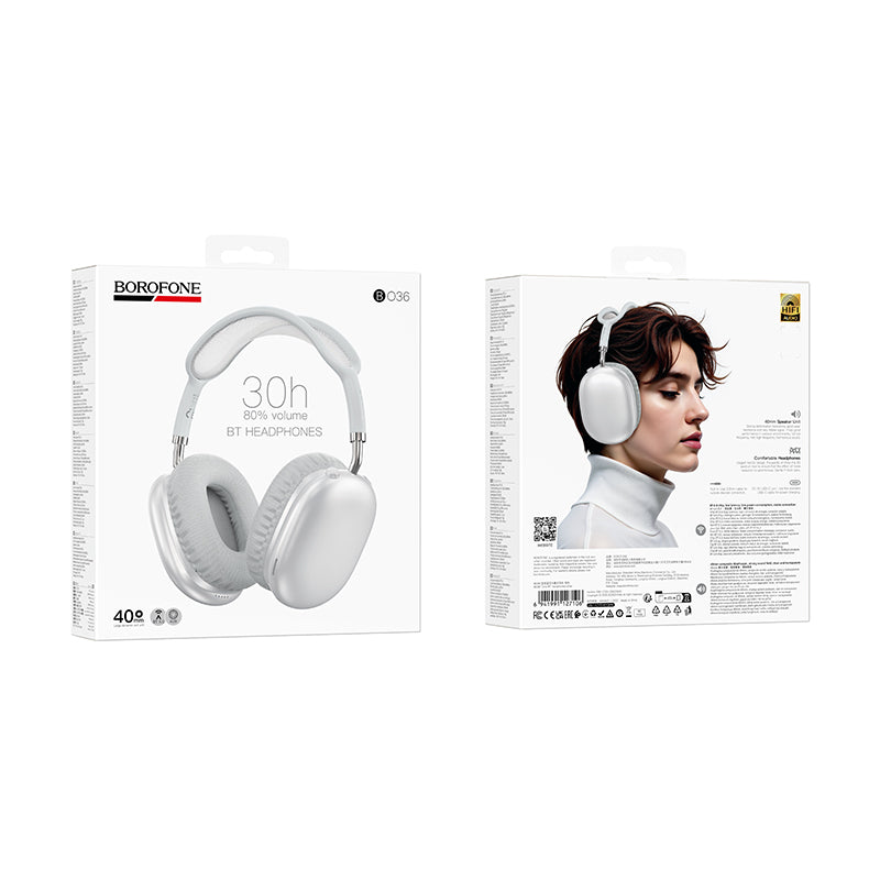 Handsfree Bluetooth Borofone BO36 Tone, A2DP, Silver