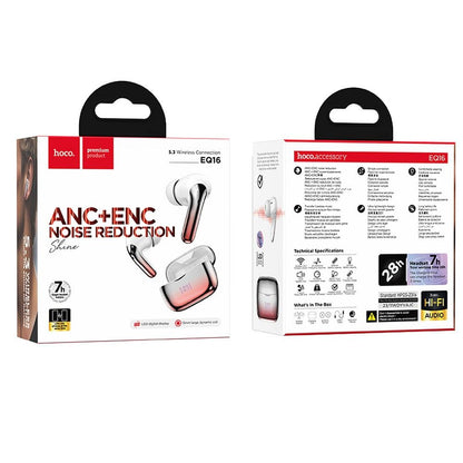 Handsfree Bluetooth HOCO EQ16, TWS, ANC, Red