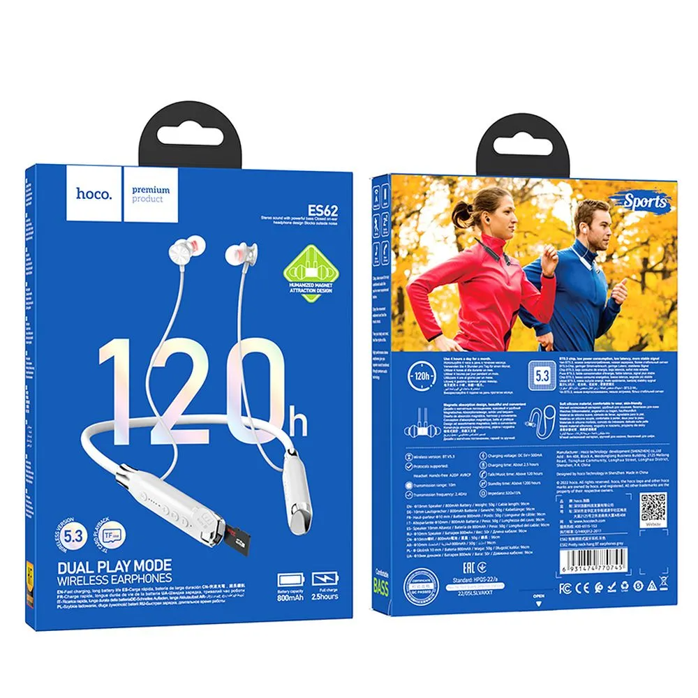 Bluetooth Handsfree HOCO ES62, A2DP, Grey