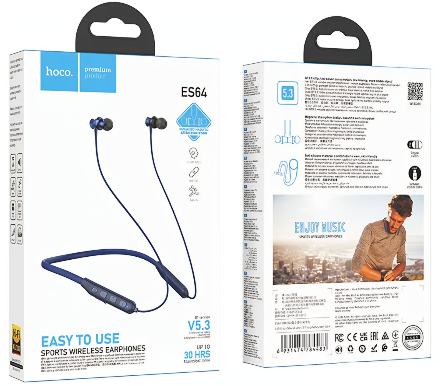 Handsfree Bluetooth HOCO ES64, A2DP, Blue