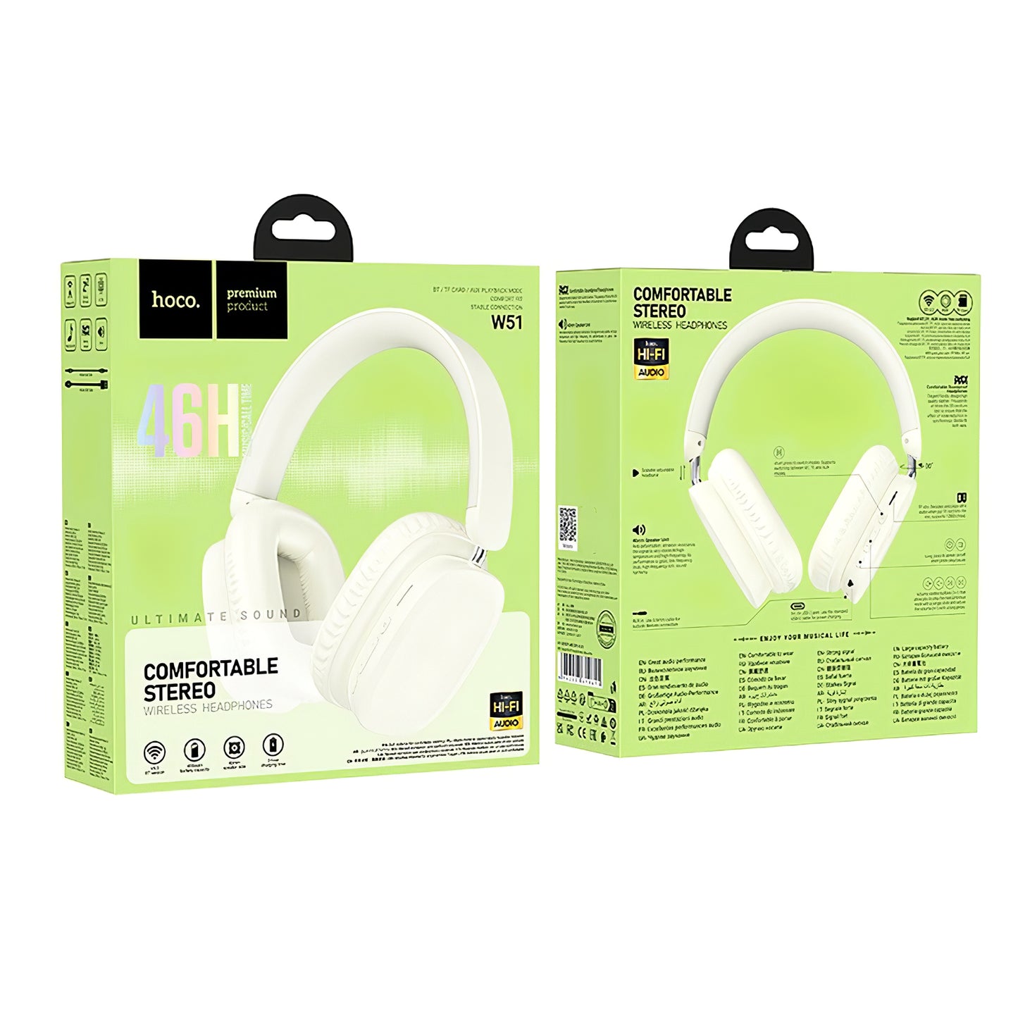 Handsfree Bluetooth HOCO W51 Delightful, A2DP, White