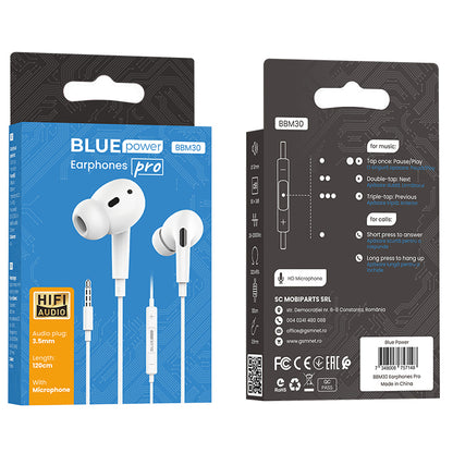 Handsfree 3.5mm BLUE Power BBM30 Pro, White