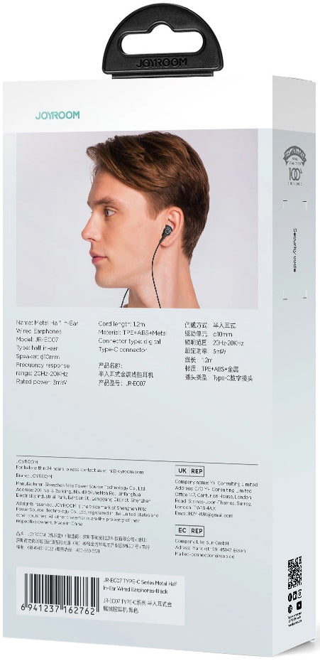 Handsfree USB-C Joyroom JR-EC07, Black