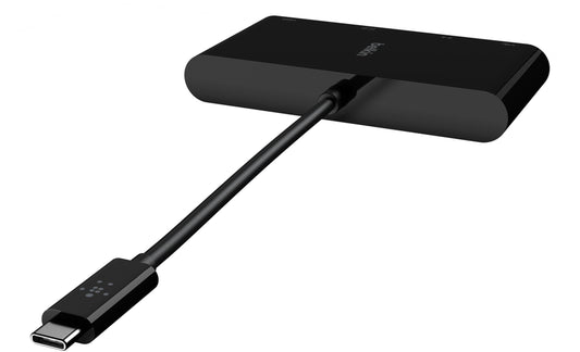 Belkin Connect USB-C Hub, 1 x USB-A 3.0 - 1 x HDMI - 1 x VGA - 1 x RJ45, Black AVC005btBK